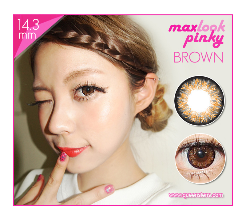 Maxlook Pinky Brown contacts 14.3mm