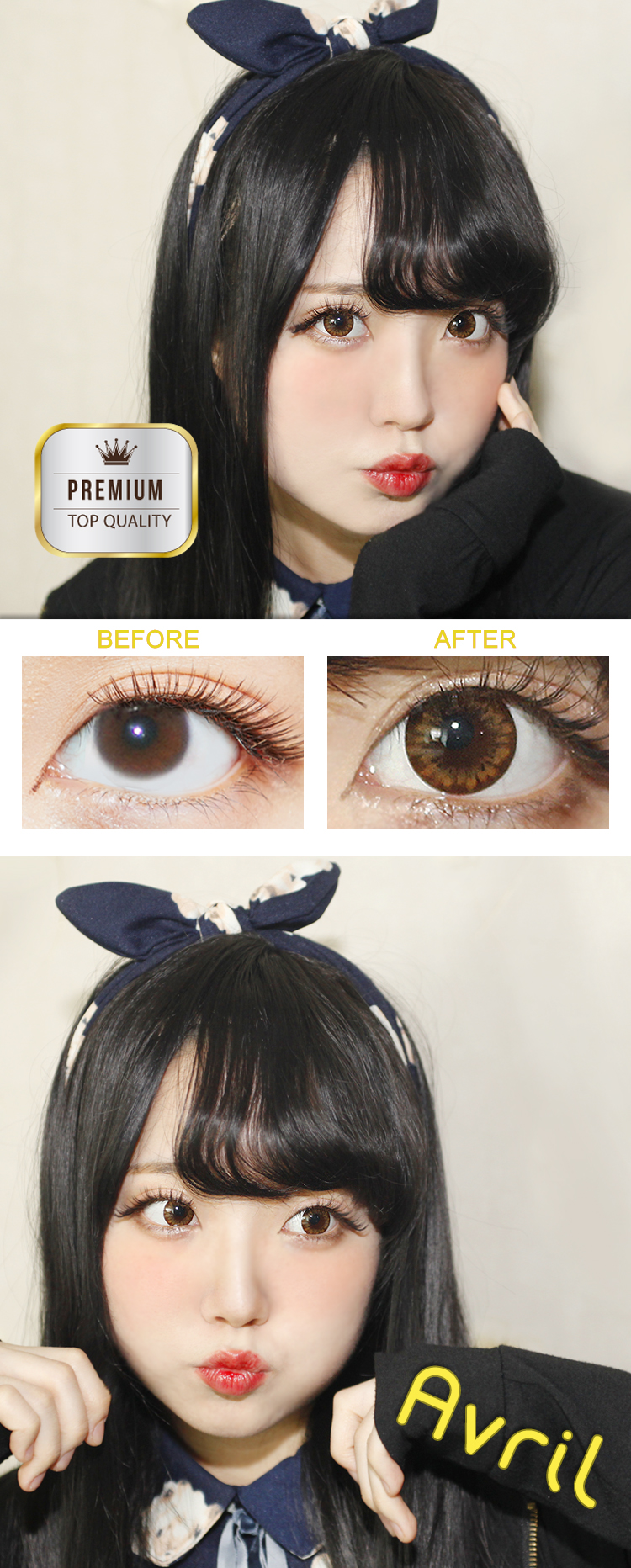 Avril (A132) Brown contacts ,Colored contacts,Circle lenses 